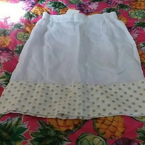 Blitz  Purp Lino  White And Beige Skirt Sz M